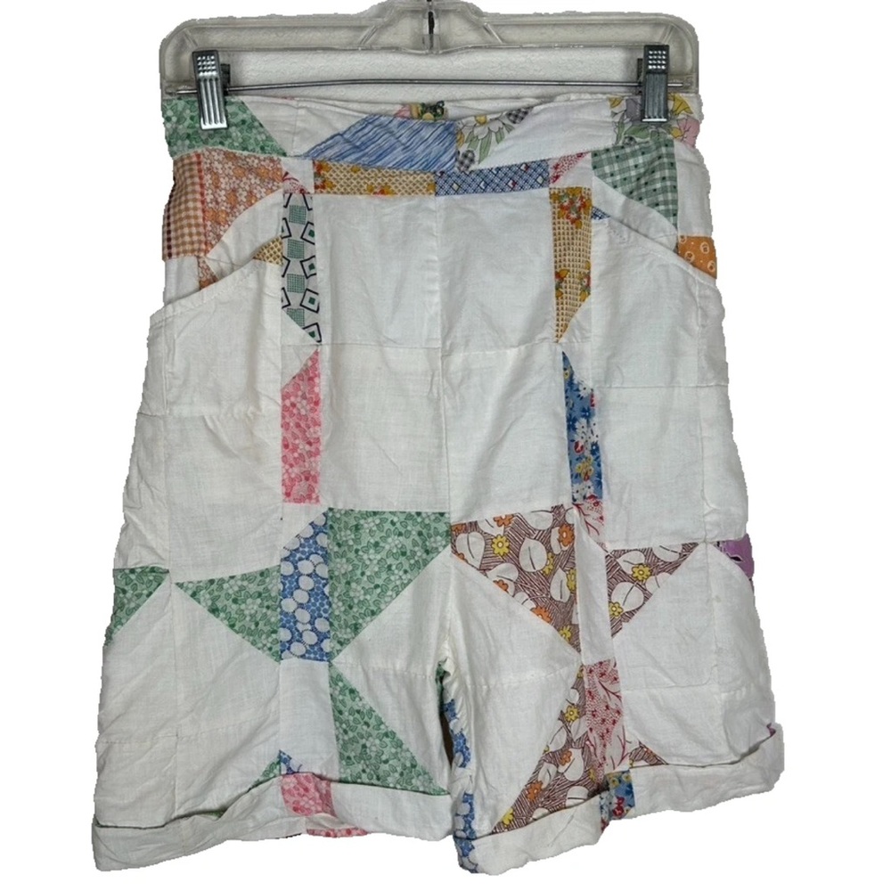 Beautiful vintage quilt-top patchwork shorts by Farewell Frances size S